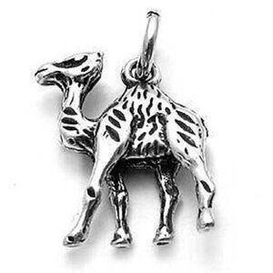 CAMEL CHARM IN 3D STERLING SILVER.